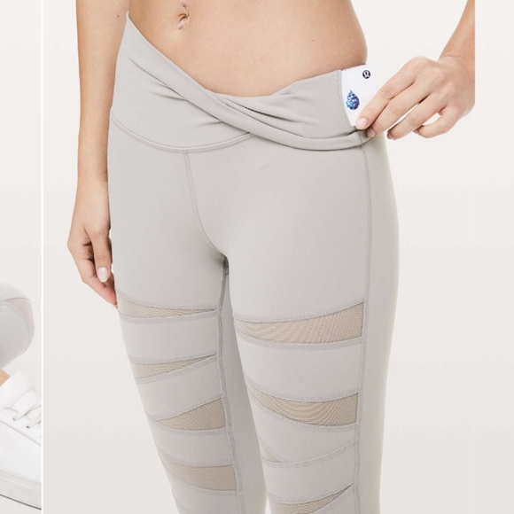 Lululemon Wunder Under Pant High Rise Tech Mesh 28" Dark Chrome - Picture 2 of 4